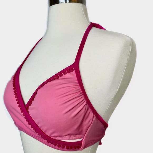 Halter Bikini Top Pink Crossover - Picture 2 of 8